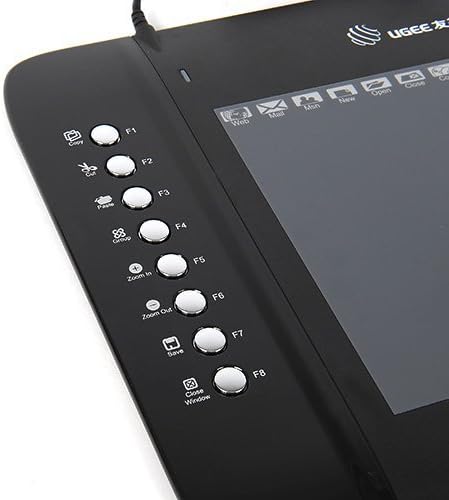 Prodeals 10×6.25 Inch Graphic Tablet and Digital Drawing Pen with 8 Programmable Hot Keys Graphic Drawing Tablet (Black)