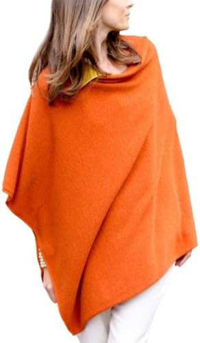 Parisbonbon Women's 100% Cashmere Crew Neck Draped Poncho