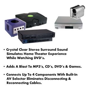 Crystal Clear Universal 2D Stereo Surround Sound System - Black
