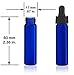 MagnaKoys 2 Dram 1/4 oz Cobalt Blue Glass Vials w/Straight Black Bulb Eye Glass Droppers for Essential Oils & Liquids (Pack of 2)