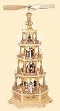 Weihnachtspyramiden 4-stöckige Pyramide - Heilige Geschichte - 120 cm - 230 V Elektromotor