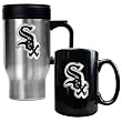 Chicago White Sox Stainless Steel Travel Mug & Black Ceramic Mug Set - Primary Logo MLB Baseball