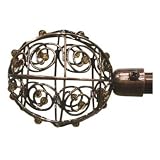 Adjustable Window Curtain Rod Set with Topaz Colored Beaded Finials - Copper Finish by everydayhomeoutlet