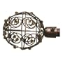 Adjustable Window Curtain Rod Set with Topaz Colored Beaded Finials - Copper Finish
