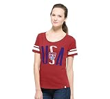 World Cup Soccer United States Women's Halfback Scoop Tee, Small, Rescue Red