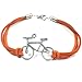 Leather Bicycle Bracelet, Orange