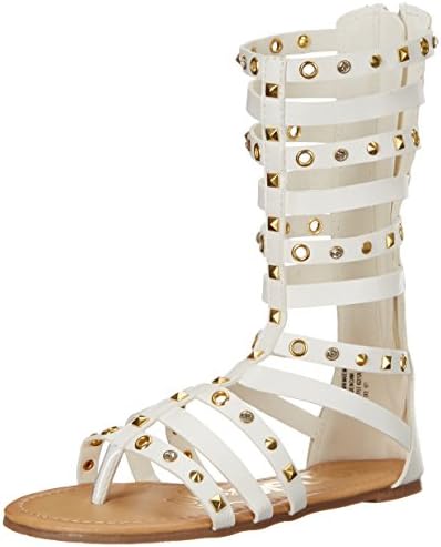 Kensie Girl KG31526 Girls Gladiator Sandal (Little Kid/Big Kid), White, 4 M US Big Kid