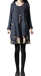 Cotton/Linen/Wool Floral Print Sweater Jumper 