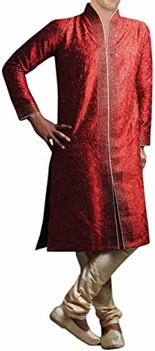 INMONARCH Mens Extremely Stylish Wedding Sherwani SH271 40R Red