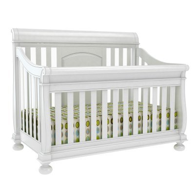 Creations Baby Summer Evening 4 in 1 Convertible Sleigh Crib - Rubbed White - 6465-523