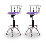 2 24"-29" Glitter Lavender Seat Chrome Adjustable Specialty / Custom Barsto ....
