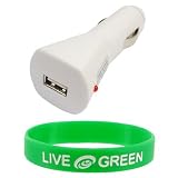 Non-OEM White Universal USB Car Charger Compatible with Amazon Kindle 2 eBook / Book Reader