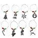 8 Christmas Themed Wine Glass Charms