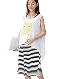 【TPGROWIN】 マタニティ ウェア 授乳服 ワンピース 2枚セット 授乳口付き ボーダー エレガント 出産 準備 外出着 妊婦服 授乳 楽ちん (L, ホワイト)