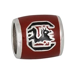 Teagan Collection University of South Carolina Gamecocks Black C on a Garnet Bead