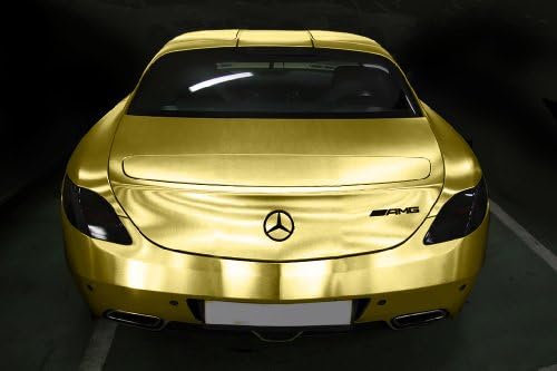 Gold Brushed Chrome 5ft x 45ft Cast Vinyl Wrap Roll Film Decal Sticker for Car Bike Boat Interior Exterior Air Free Channel Technology VViViD USA