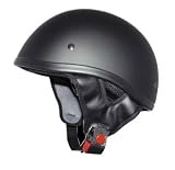 THH T68 Naked Flat Black Half Shell DOT Approved Motorcycle Helmet - 2XL