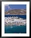 Aerial View of Mykonos (Hora) and Harbour, Mykonos (Mikonos), Cyclades Islands, Greece Places Framed Art Poster Print by Marco Simoni, 25x31