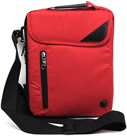Premium Shockproof Sleeve Carrying Bag Case with Shoulder Strap Zipper for iPad Air 2 3 4 Samsung 10.1 Inch Tablet PC (Red)