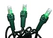 Set of 30 Cool White & Green 2-Tone LED Wide Angle Christmas Lights Green Wire