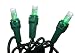 Set of 30 Cool White & Green 2-Tone LED Wide Angle Christmas Lights Green Wire