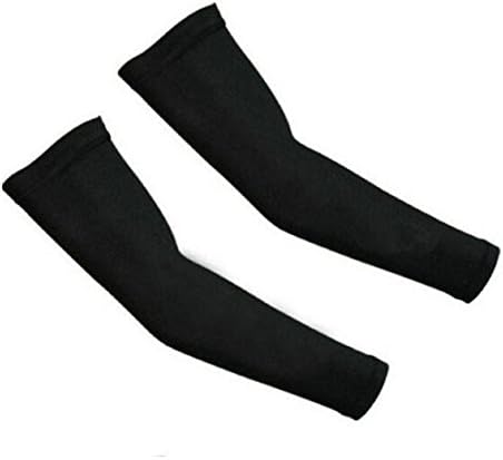 1 Pair Sports Cycling Golf Sun UV Protection Arm Cooler Cooling Sleeves,Black XXL