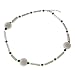 Silver White Crochet Beaded Collar Necklace with Pipe Beads