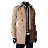 TheLees Mens double breasted 2 way wool jacket