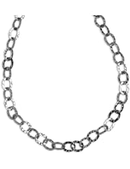 Southwest Spirit Sterling Silver Hammered Link Long Chain Necklace, 36"