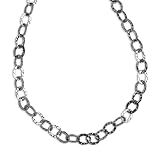 Carolyn Pollack Sterling Silver Hammered Link Chain Necklace - 36