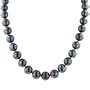 Black Freshwater Cultured Pearl Necklace with Sterling Silver Clasp (12-13mm), 18"