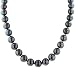 Black 12-13mm Freshwater Cultured Pearl Necklace w/ Sterling Silver Clasp, 18