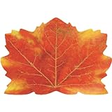 Creative Converting Fall, Thanksgiving Maple Leaf Shaped Placemats, 25 per Package