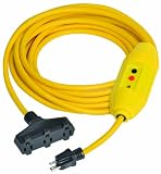 Tower Manufacturing 30338306-01 100' Length, 15 amp In-Line GFCI And Triple Tap Cord Set With Auto Reset