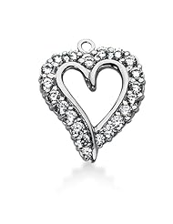 14K Gold Share Prong set Diamond Heart Pendant (1.60 cttw, F - G Color, SI2 Clarity)