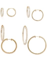 14k Yellow Gold Round CZ Huggie Earrings 20 26 34 42 MM