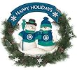 Seattle Mariners 20" Team Snowman Wreath - Baseball Sports Merchandise
