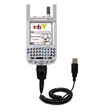 Gomadic for the PalmOne palm Treo 300 - Coiled Power Hot Sync and Charge USB Data Cable w/ Tip Exchange for the PalmOne Treo 300 - Gomadic Brand