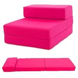 Single chair bed futon - Hot Pink - 100% Cotton fabric - Great for fold out guest bed
