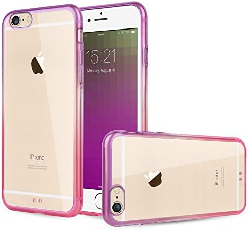 iPhone 6S Case / iPhone 6 Case, Mouselemur Ultra Soft Exact-fit Elastic Slim Crystal TPU gel Case with Gradient Ramp Design for iPhone 6/6S (4.7) Case (Purple and Pink)