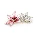 Double Leaves Crystal Diamante Brooch Pin