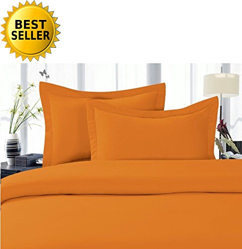 Elegant Comfort 1500 Thread Count Luxury Egyptian Quality Wrinkle and Fade Resistant 3-Piece Sheet Set, Twin/Twin X-Large, Elite Orange