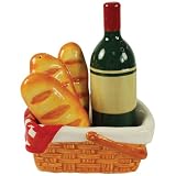 Westland Giftware Mwah! Picnic Basket 5-Inch Magnetic Salt and Pepper Shakers