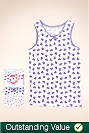 5 Pack Pure Cotton Heart Vests