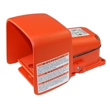 Linemaster 531-SWHOX Hercules Foot Switch, Electrical, Single Pedal, Momentary, Single Stage, Extra Oversized Aluminum Guard, Orange