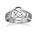Celtic Triquetra Trinity and Flower Knot Eternity Sterling Silver Ring(Sizes 4,5,6,7,8,9,10,11)