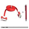 Buy IPhone USB Cables - InfoTechnica&Acirc;&reg; 1m Red Generic Durable Flat "Noodle" USB A to 30pin Data Charging Cable Compatible for iPhone&Acirc;&reg; 4 4S & Ipad&Acirc;&reg; 2-3(1m / 3.2FT, Red)