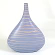 Handmade Lavender Ceramic Bulb Style Flower Vase With Dramatic Line Accents