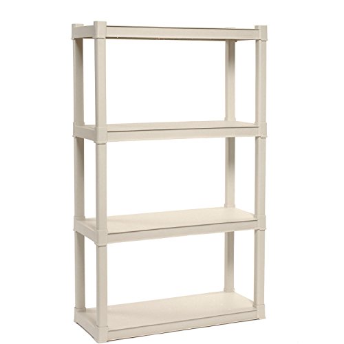 Sterilite 01648501 4Shelf Unit with Light Platinum Shelves and Legs