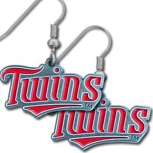Minnesota Twins Enameled Dangle Earrings - MLB Baseball Fan Shop Sports Team Merchandise
